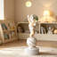 Crème + jaune + objet décoratif en résine blanc