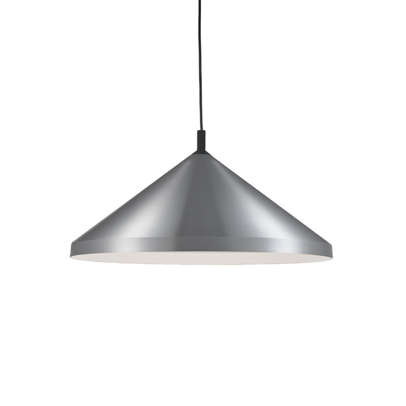 1 - Light Single Pendant, Brushed Nickel/Black, 13" H x 26" W x 26" D