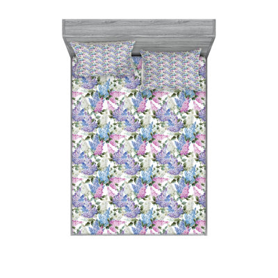 Multicolore ensemble de draps et taies décoratives lilas Ambesonne