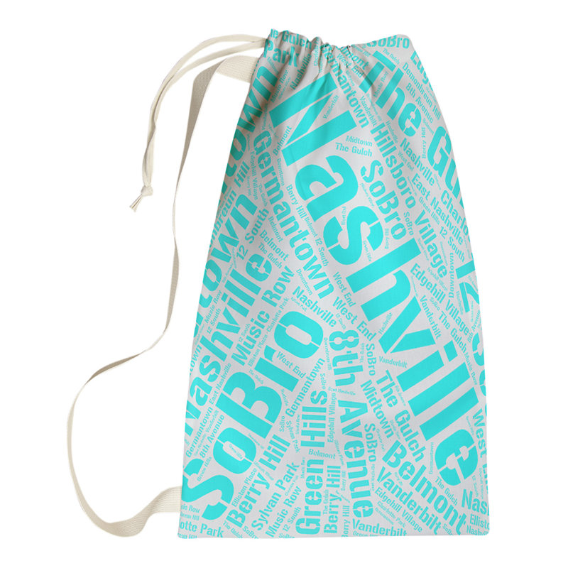 Laundry Hamper with Handles, Cyan, Large (36" H x 28" W x 1.5" D), Nashville