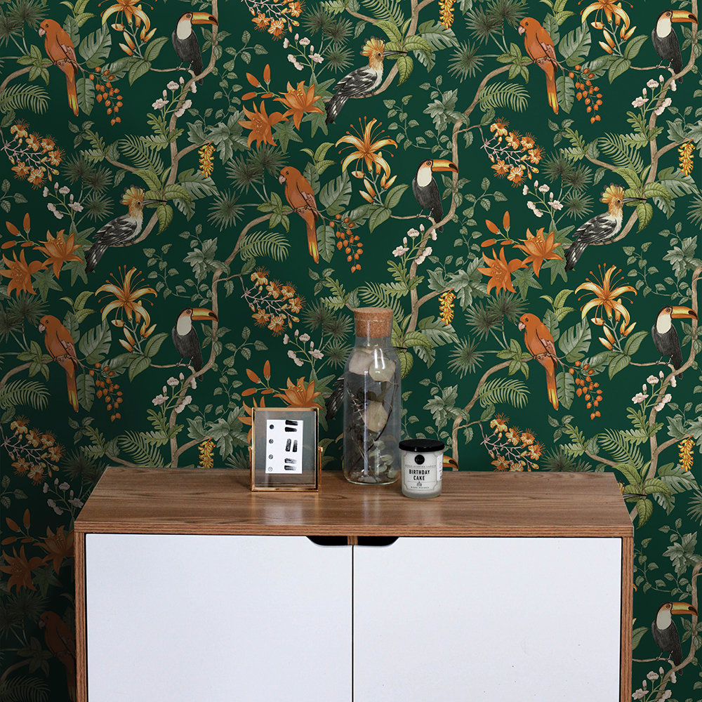 Lingle Self-Adhesive Wallpaper Double Roll, Green