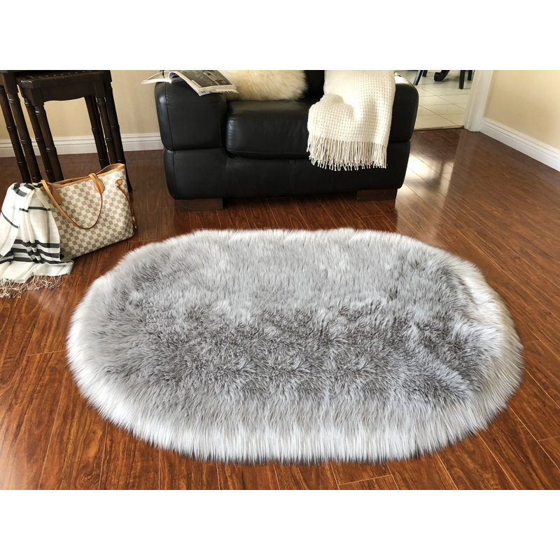 Tapis gris clair Whitcher, Ovale 10 pi x 14 pi