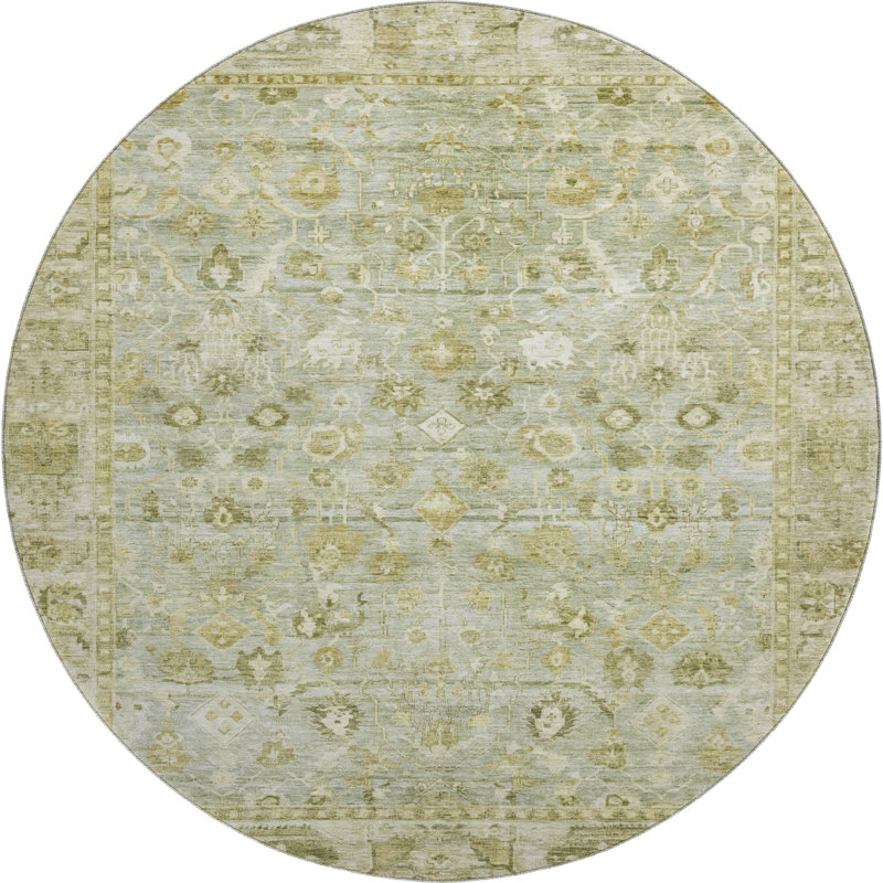 Premium Machine Washable Maag AMF1772 Global Rug, Round 8'