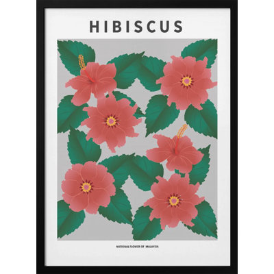 "Hibiscus", art mural texturé encadré