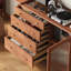 Ensemble coiffeuse rétro en bois massif