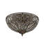 Vintage Roman-Inspired 3-Light Umbrella Crystal Flush Mount Ceiling Light 