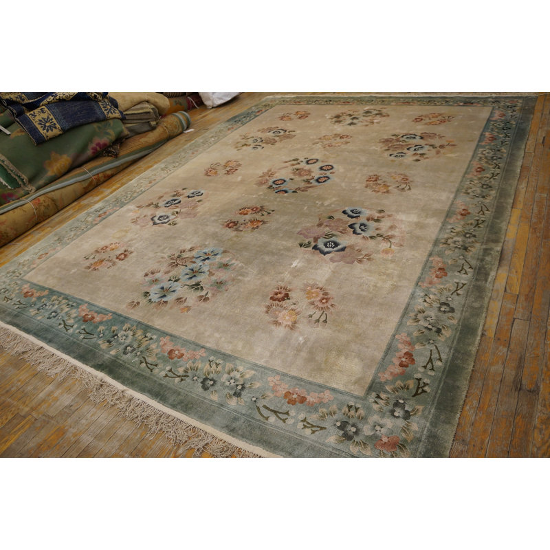 Tapis chinois rétro en soie crème rétro
