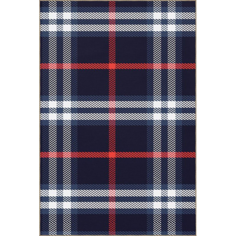 Tapis décoratif à rayures à motif géométrique noir, Sous-tapis carré 4 pi 11 po inclus