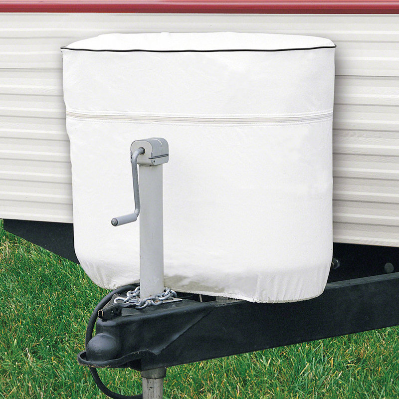 Ayvrie Elastic Mildew Resistant RV Cover By Arlmont & Co., Double 30/7.5 gallon, Snow White