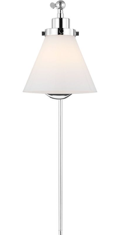 Wellfleet One-Arm Cone Sconce, Milk, Polished Nickel