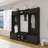 Modern Hall Tree With Shoe Storage, 4-In-1 Entryway Bench With 8 Cubbies, 7 Coat Hooks & Adjustable Shelf,Black-104288023