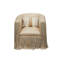 Leather Fringe Swivel Occasional Chair