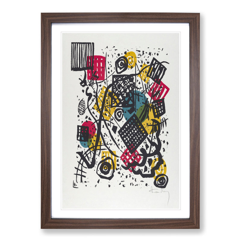 Small Worlds V by Wassily Kandinsky - Single Picture Frame Print on Wood, 48cm H x 36cm W x 2cm D, Walnut Framed