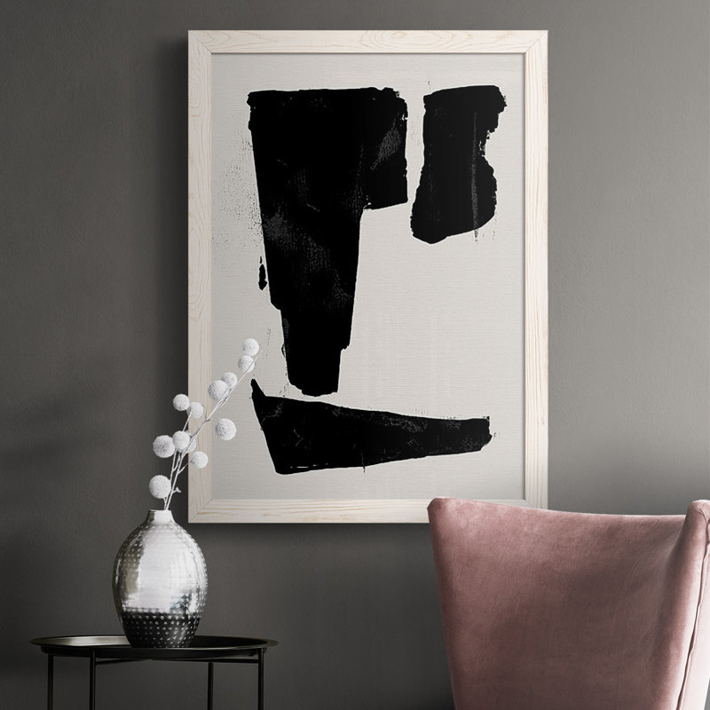«Triple Block Print I», reproduction sur toile simple encadrée, Blanc, H 37,5 po x l 27,5 po x P 1 po
