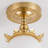 GlowCraft  1-Light Vintage Brass Globe Flush Mount Ceiling Light for Entryway