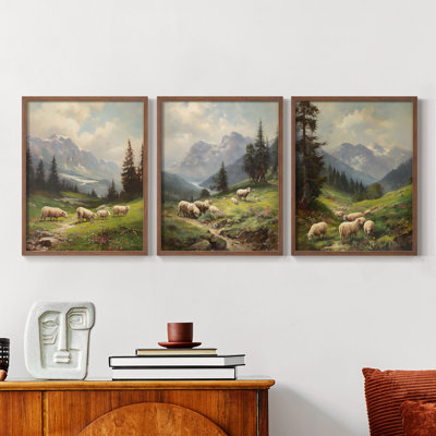 Lanscape Study  Series  C  -Set Of 3 Framed Giclee Prints -Ready to Hang
