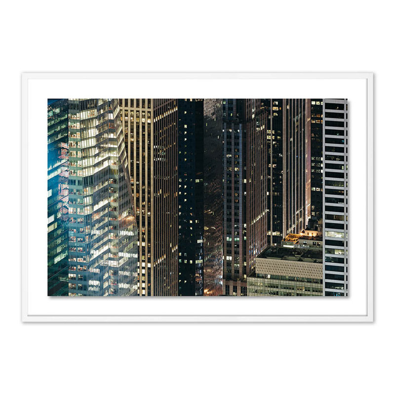 City II Print by Jakob Wagner, White, 34" H x 48" W x 2.5" D