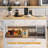 Rolling Kitchen Island With Storage Cabinet, 2 Drawers, Wood Top, Lockable Wheels, And Towel Rack, Portable Mobile Kitchen Cart