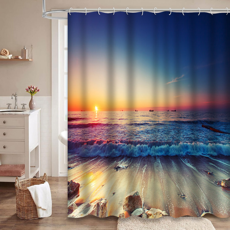 Magnifique rideau de douche avec 12 crochets, L 72 po x l 72 po