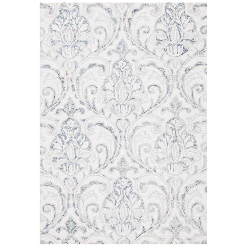 Hitchens Hand Tufted Wool And Cotton With Latex Ikat Rug, Rectangle 4' x 6'