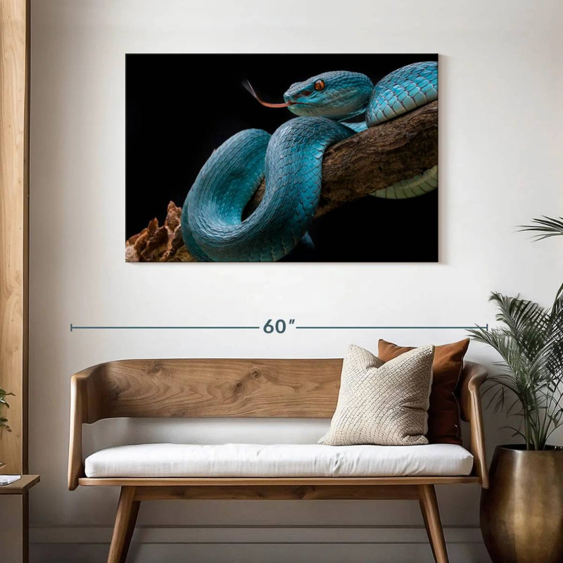 Brampt Slithering Blue Viper, 30" H x 45" W