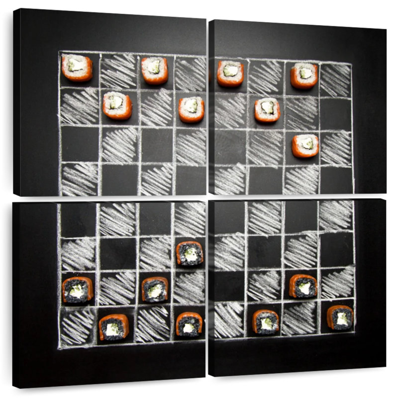 Senne Chalkboard Chess With Sushi, 74" H x 74" W