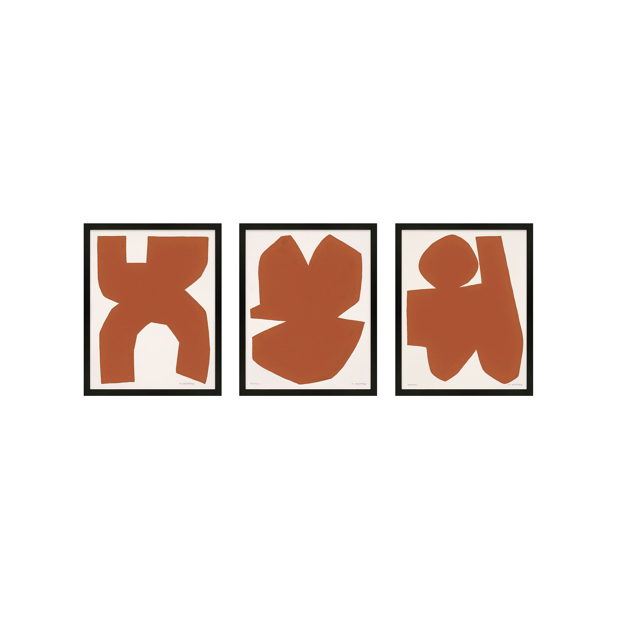 Terra Cotta. Set Of 3 by Michael Kempen, 30'' H x 24'' W, Black