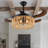 48'' Retractable Black Ceiling Fan Boho Farmhouse Design with Remote Control