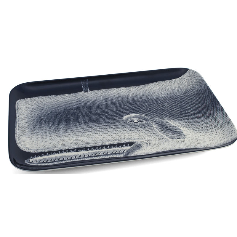 Ensemble de 2 plateaux en mélamine baleine 2 pièces Scrimshaw