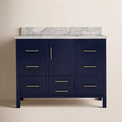 Kiara 42" Carrara Marble Single Bathroom Vanity