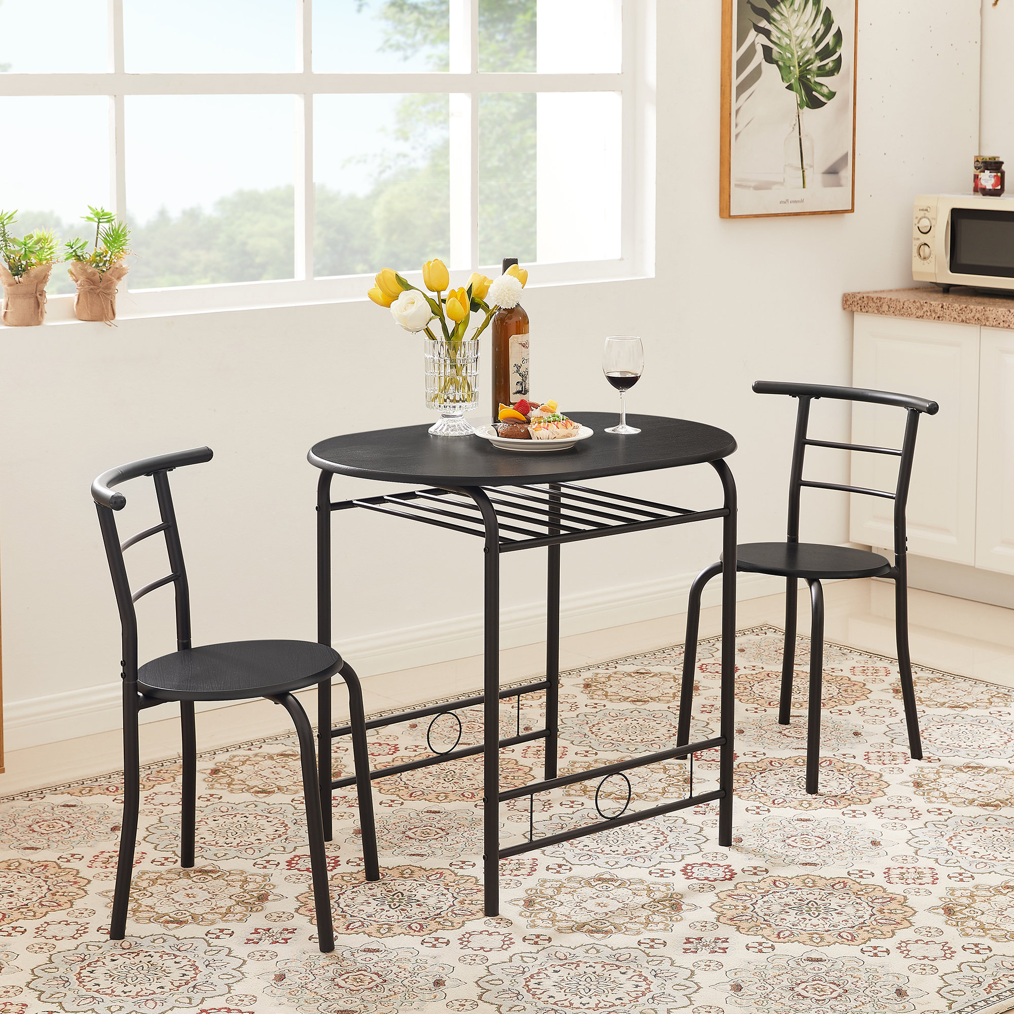 Volmer 3 piece store compact dining set