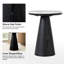 Table de bout ronde moderne de 20 po avec plateau en marbre véritable et chêne Otterburn-495701867