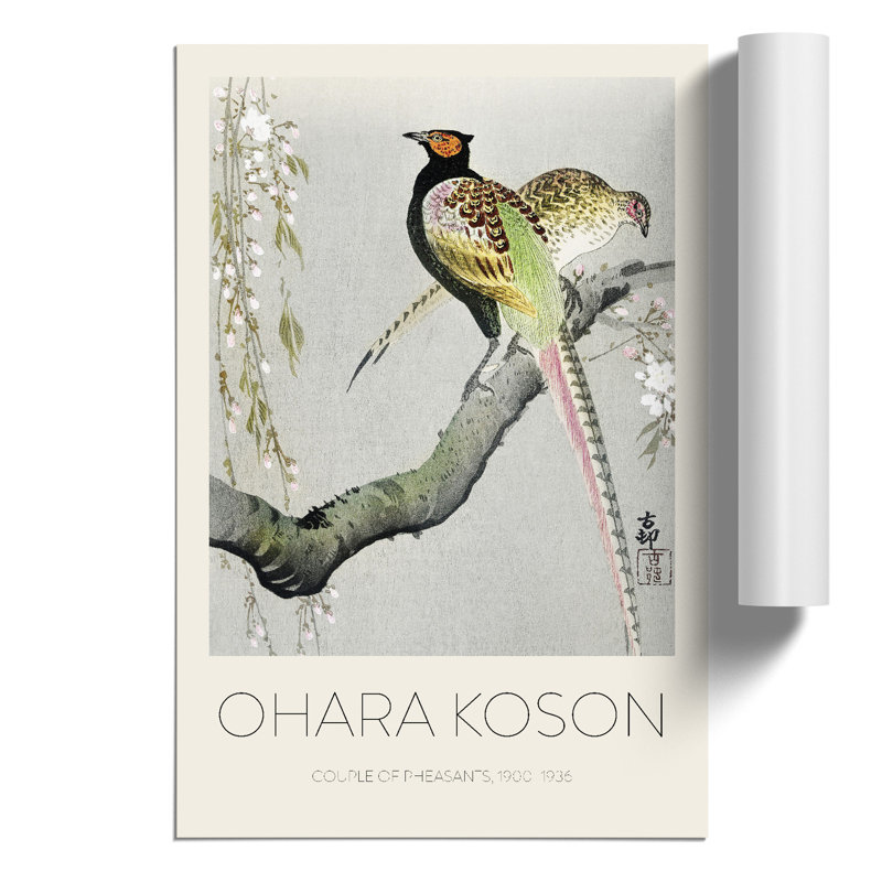 Pheasants & Cherry Blossom by Ohara Koson - No Frame Print, 42cm H x 30cm W x 0.1cm D
