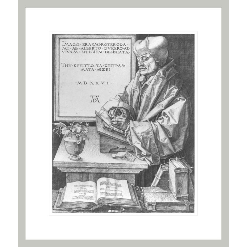 «Desiderius Érasme (1466-1536) of Rotterdam» par Albrecht Dürer, estampe numérique encadrée, H 20,81 po x l 17,75 po
