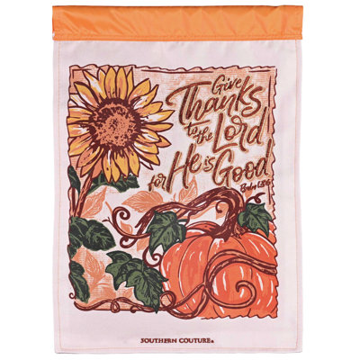 Drapeau de jardin «Donner grâce au dieu»