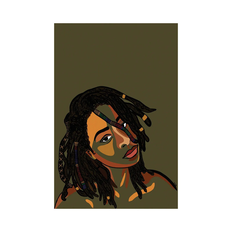 Histoire de cheveux noirs - Locs-NRX40, H 26 po x l 18 po x 1,5 po