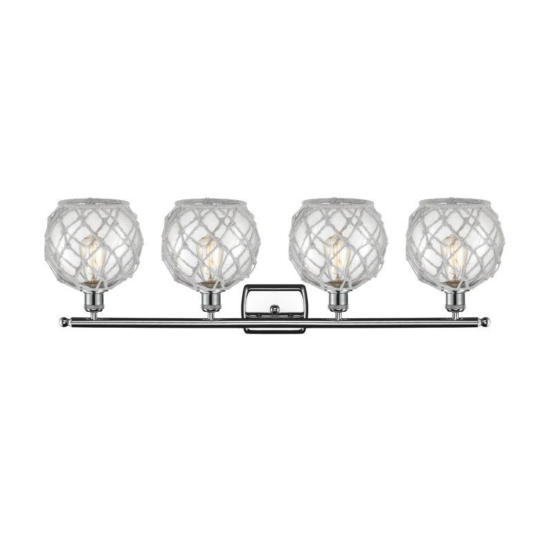 Larochelle 4 - Light Dimmable Vanity Light, 6 Watt Vinage LED Bulb, Clear/White, Polished Chrome