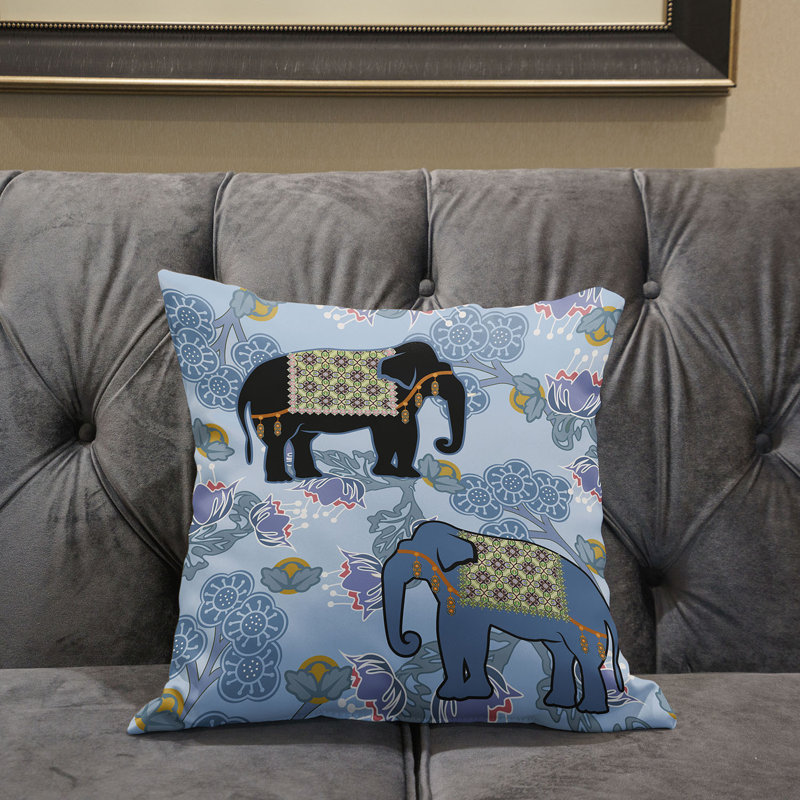 Coussin 26 x 26, Ciel / noir / blanc