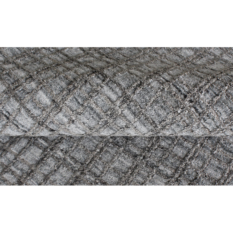 Tapis beige et argent noué à la main de haute qualité, Rectangle 5 pi 9 po x 8 pi 9 po