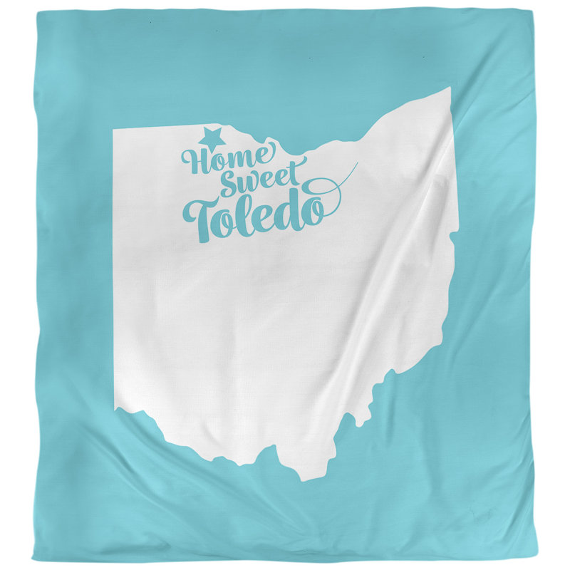 Housse de couette simple ohio toledo, Bleu sarcelle, Polyester brossé