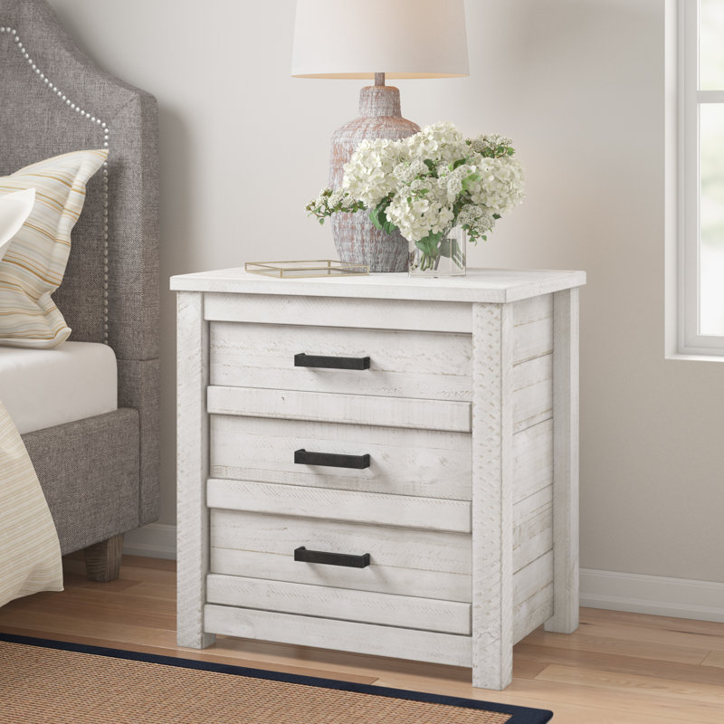 Romney 26'' W Solid Wood Nightstand, Antique White