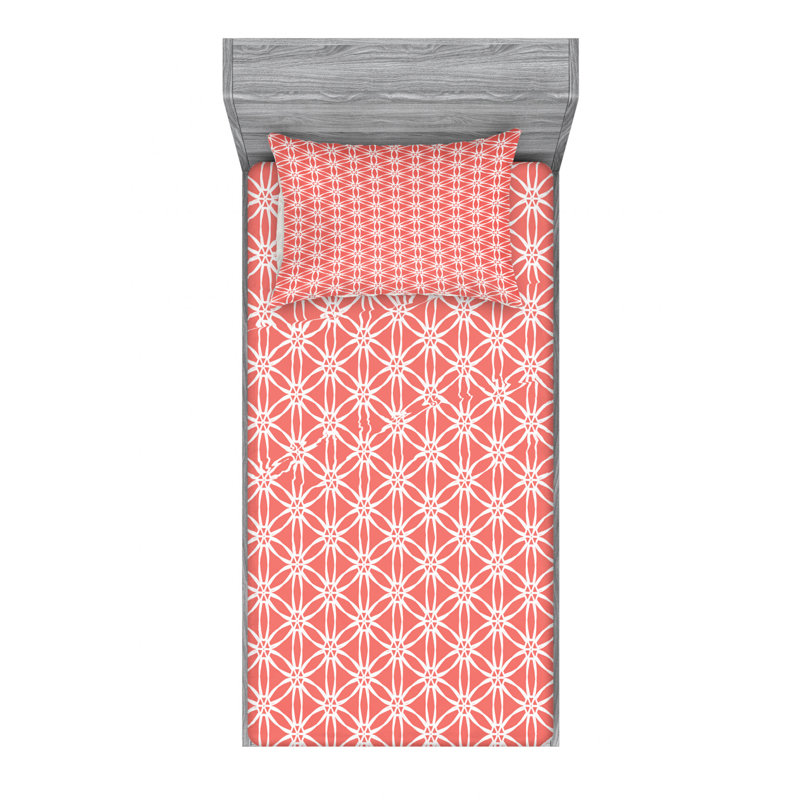 Microfiber Floral Sheet Set, Twin Sheet Set with Fitted Sheet