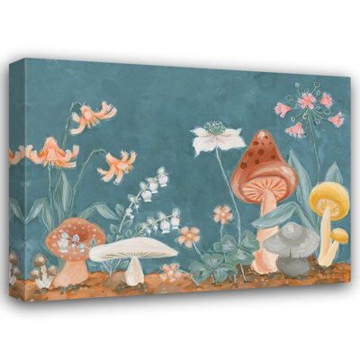 Rosalind Wheeler Hollihocks Art Gallery Wrapped Canvas Art Titled: Many Mushrooms