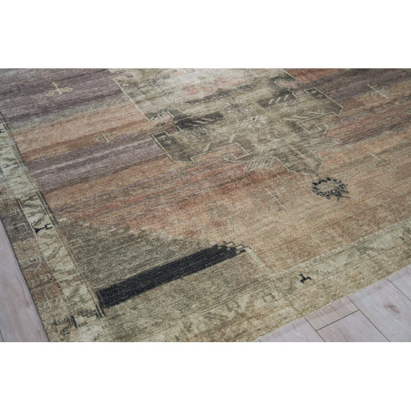 Estate handloomed PET Beige/Purple Area Rug, 10'X14'