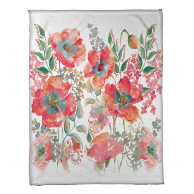 Bohemian Poppies Standard Throw Blanket
