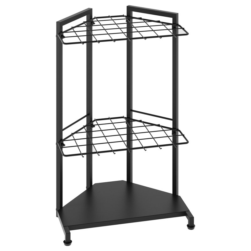 Garden Tool Organizer, Stores Up to 34 Long-handled and Cleaning Tools, 3-Tier Yard Tool Storage Rack