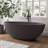 Forma 61'' Freestanding Tub Solid Surface Stone Resin Free Standing Soaking Bathtub-121671340