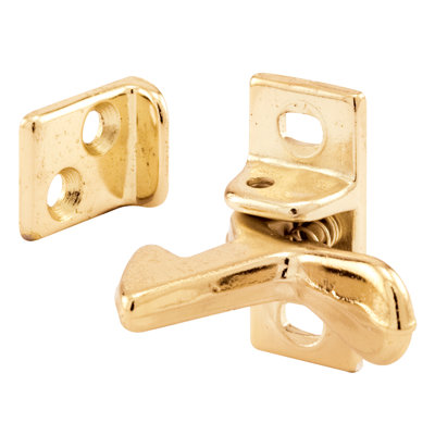 Prime-Line Cabinet Door Elbow Catch, Cast Aluminum, Brass Plated (Single Pack)