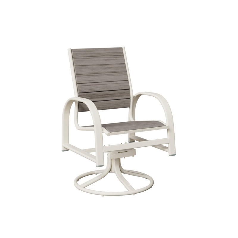 Chaise berçante pivotante en aluminium Berlin, Bois flottant gris