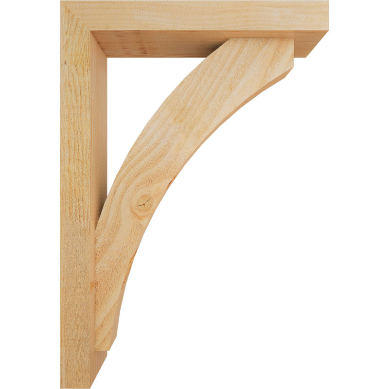 Thorton Block Bracket with Offset Brace, 26 x 18, 4"W Douglas Fir (Rough Sawn)